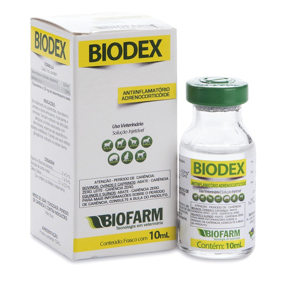BIOFVT002 Biodex Injetavel Anti Inflamatorio Caes e Gatos 10 ml Biofarm Arkuero