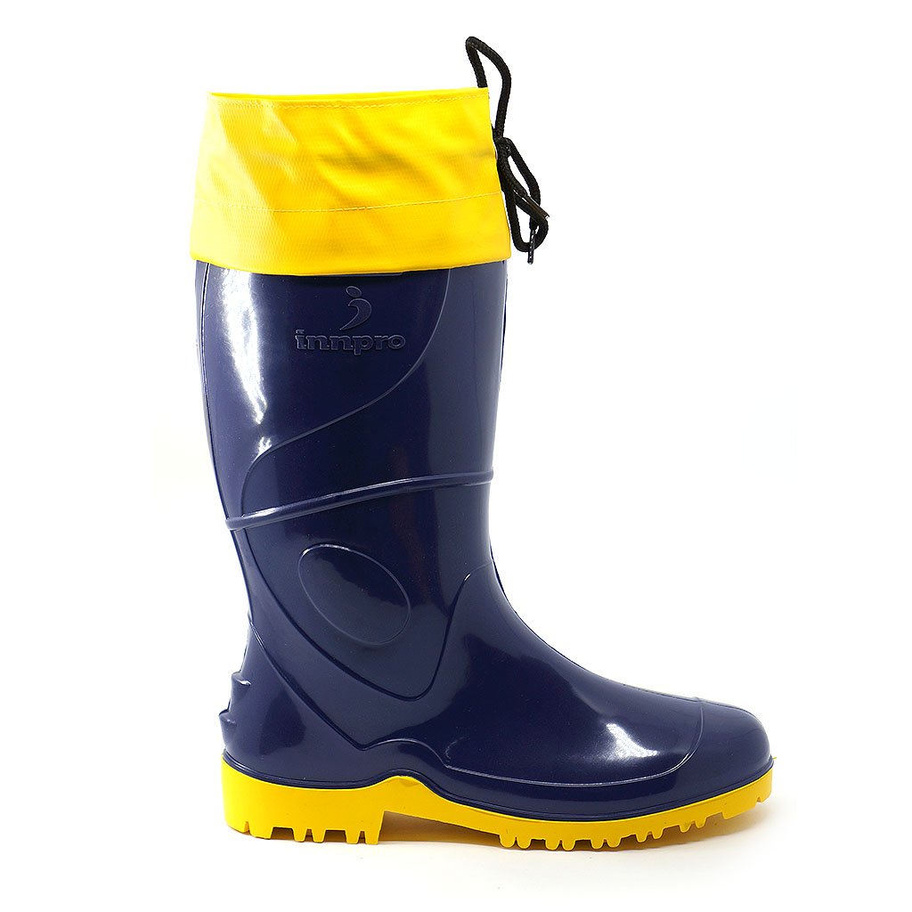 bota galocha para chuva com amarra azul amarelo leve motoqueiro innpro calfor arkuero 6